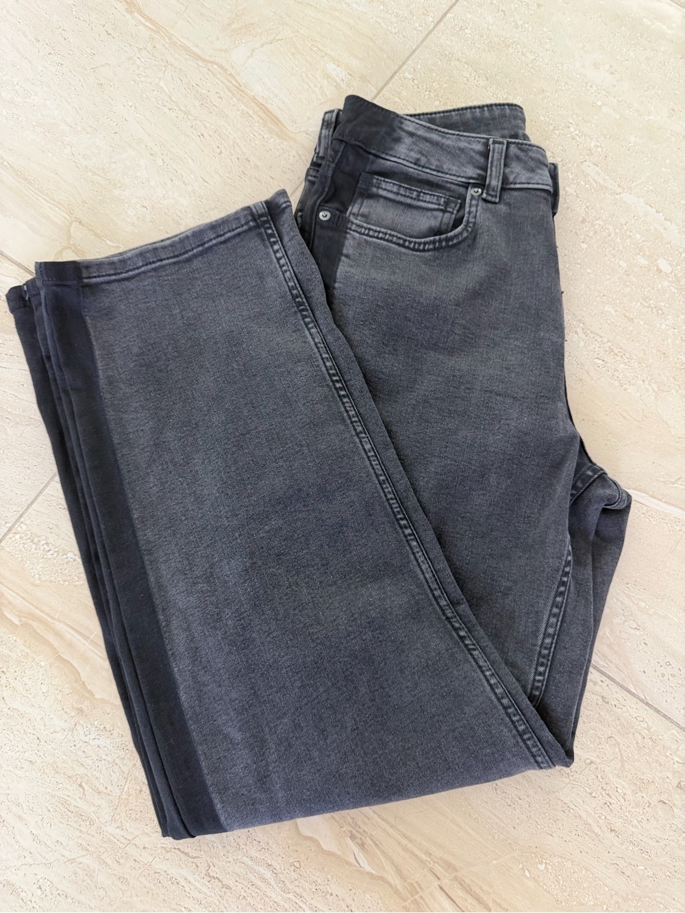 Time and Tru High Rise Tuxedo Stripe Straight Leg Jeans Black Size 2-  27-28